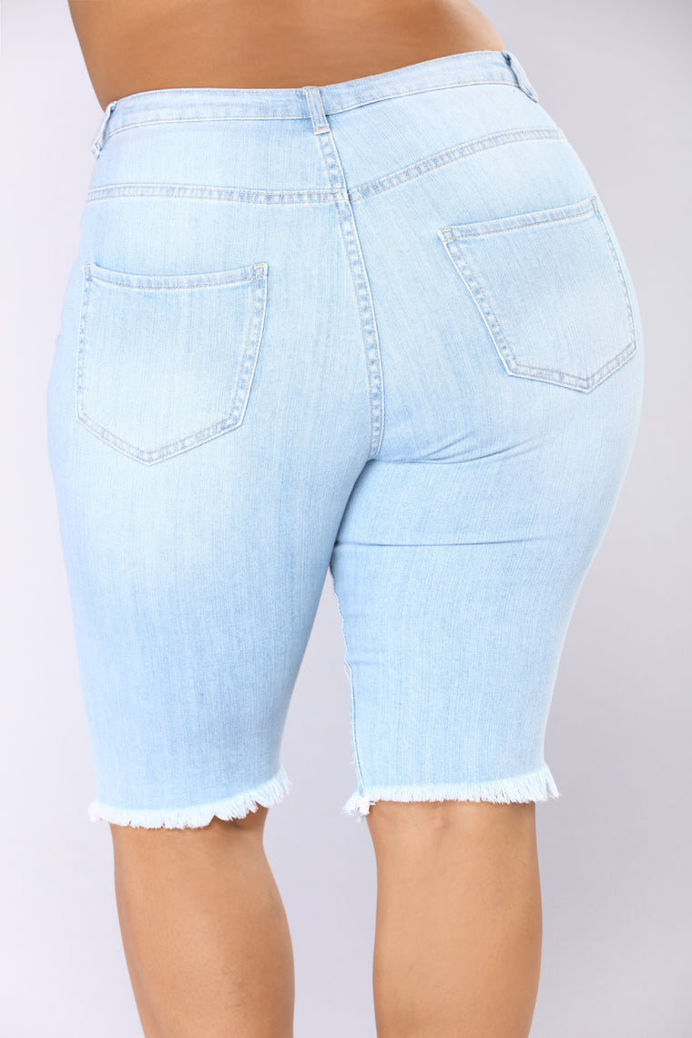 Taste Of You Bermuda Shorts - Light Blue Wash - Jean Shorts - Fashion Nova