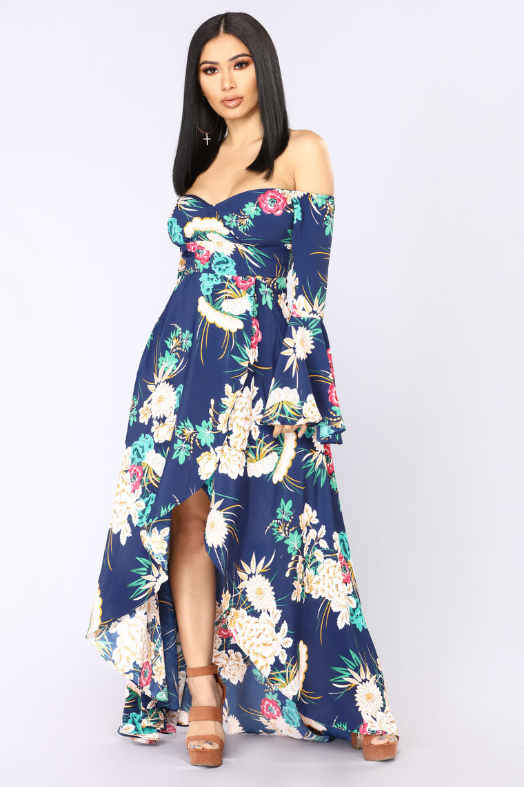 Moonstone Beach Floral Dress - Navy, Dresses | Fashion Nova