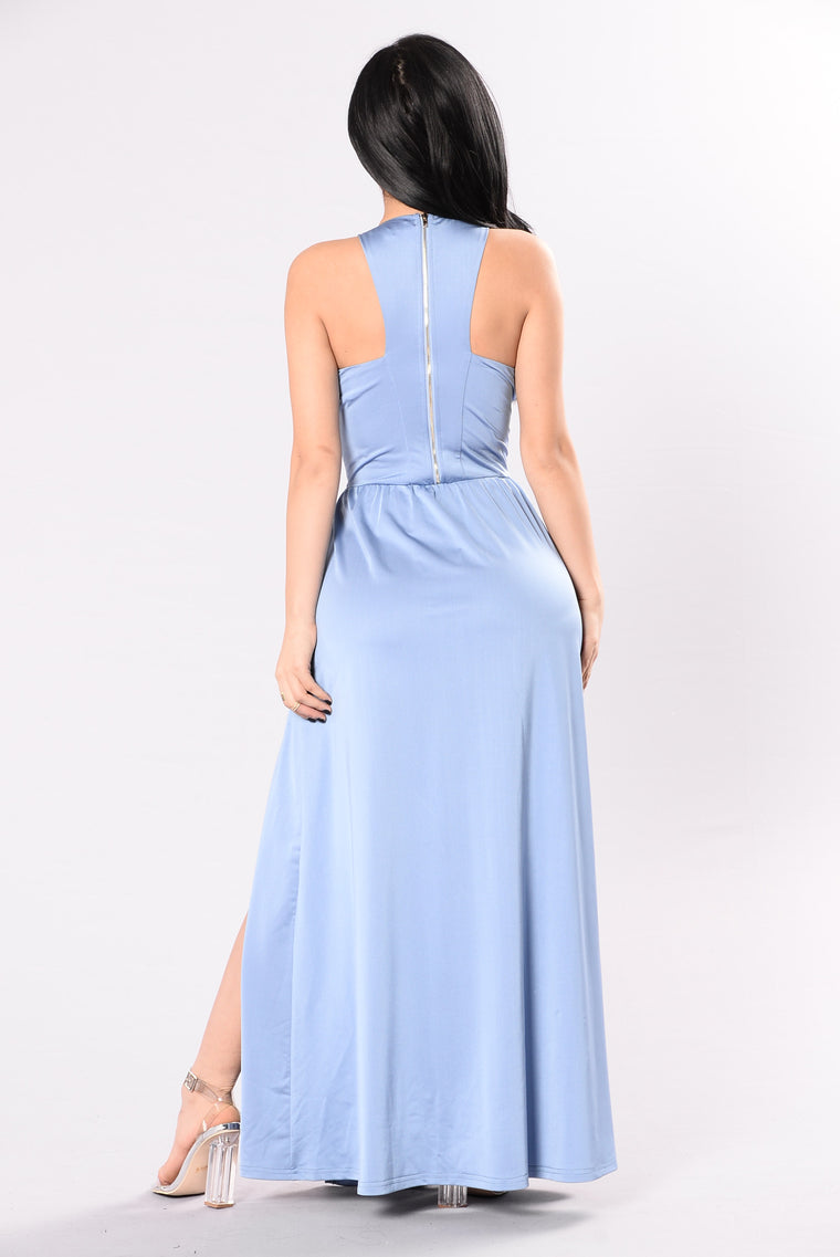 light blue dress fashion nova