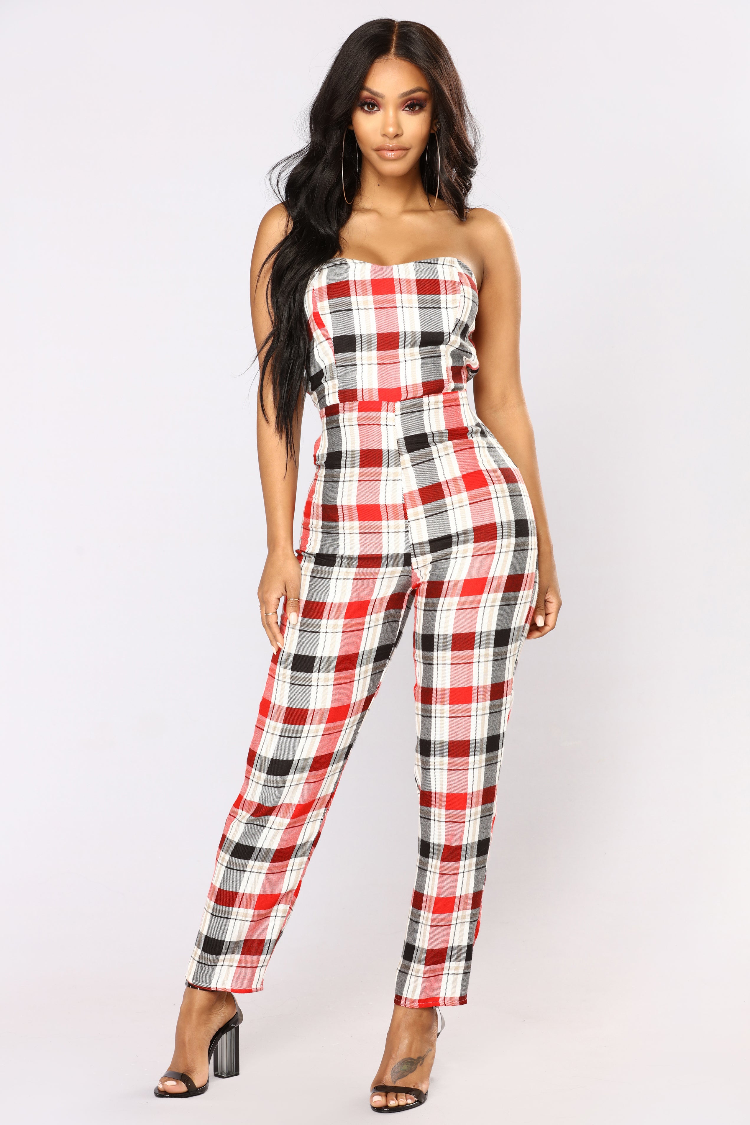 fashion nova plaid jumpsuit