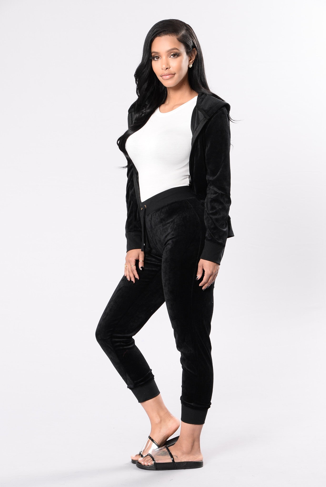 black velvet jogging suit