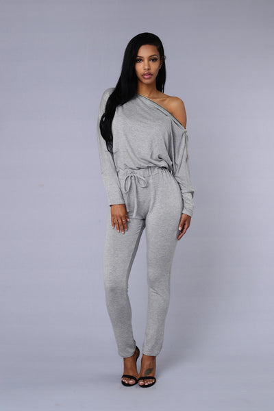 grey jumpsuit fashion nova