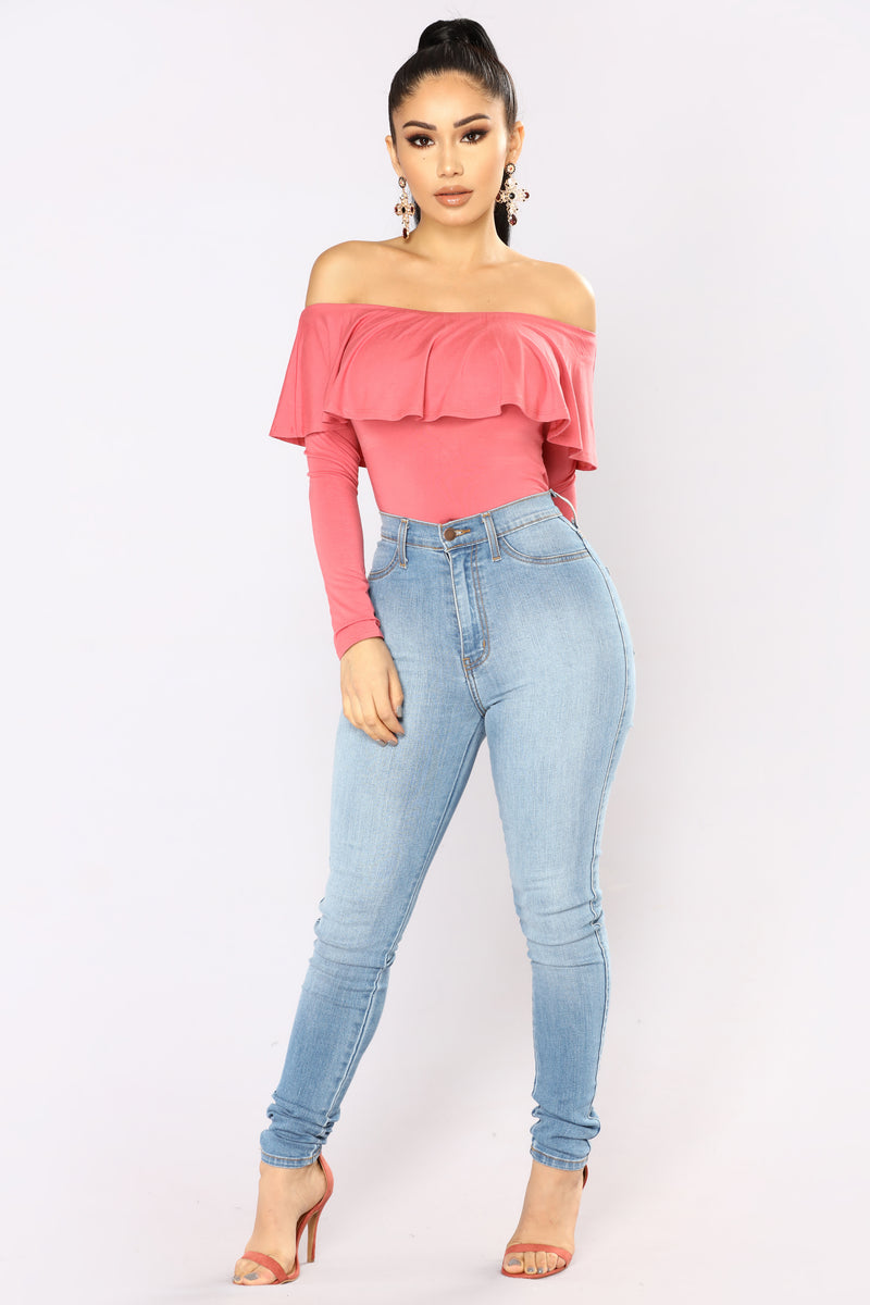 Electric Love Off Shoulder Top - Rose | Fashion Nova, Knit Tops ...