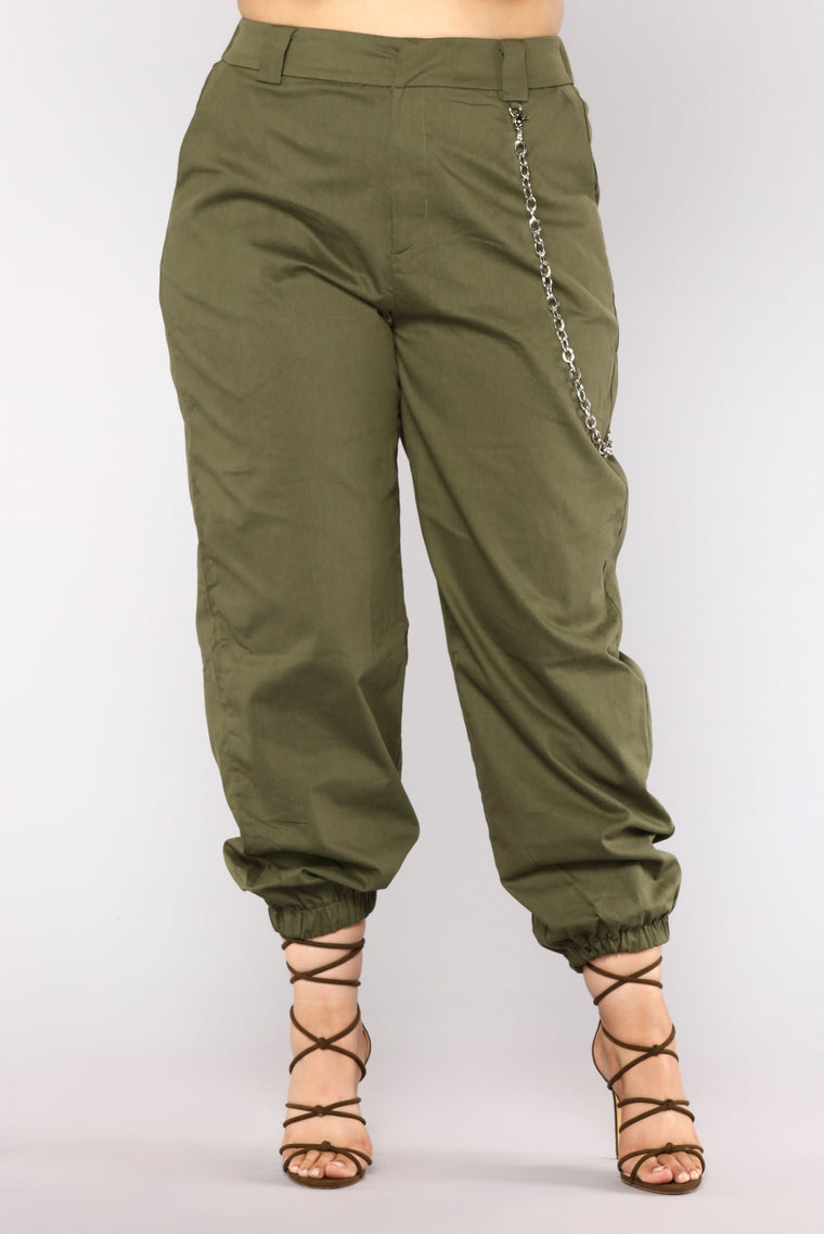 Chained To Your Love Joggers - Olive, Pants | Fashion Nova
