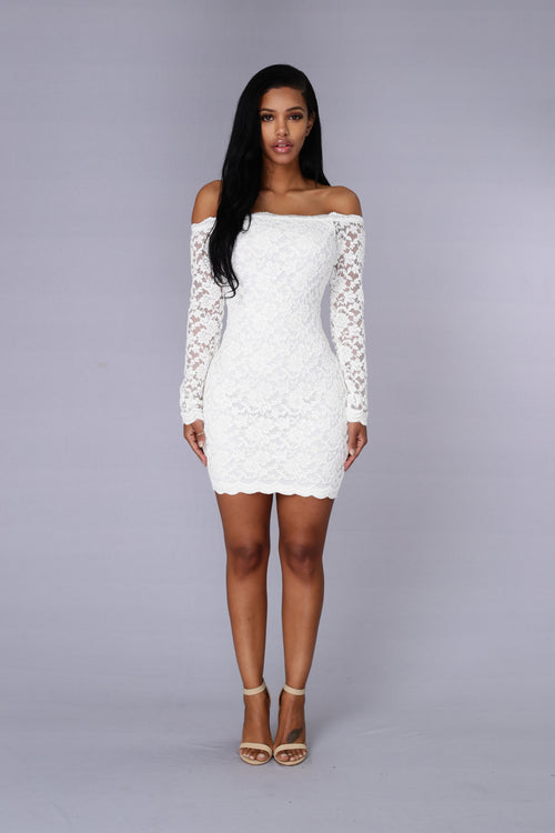 white off the shoulder ruched bodycon dress
