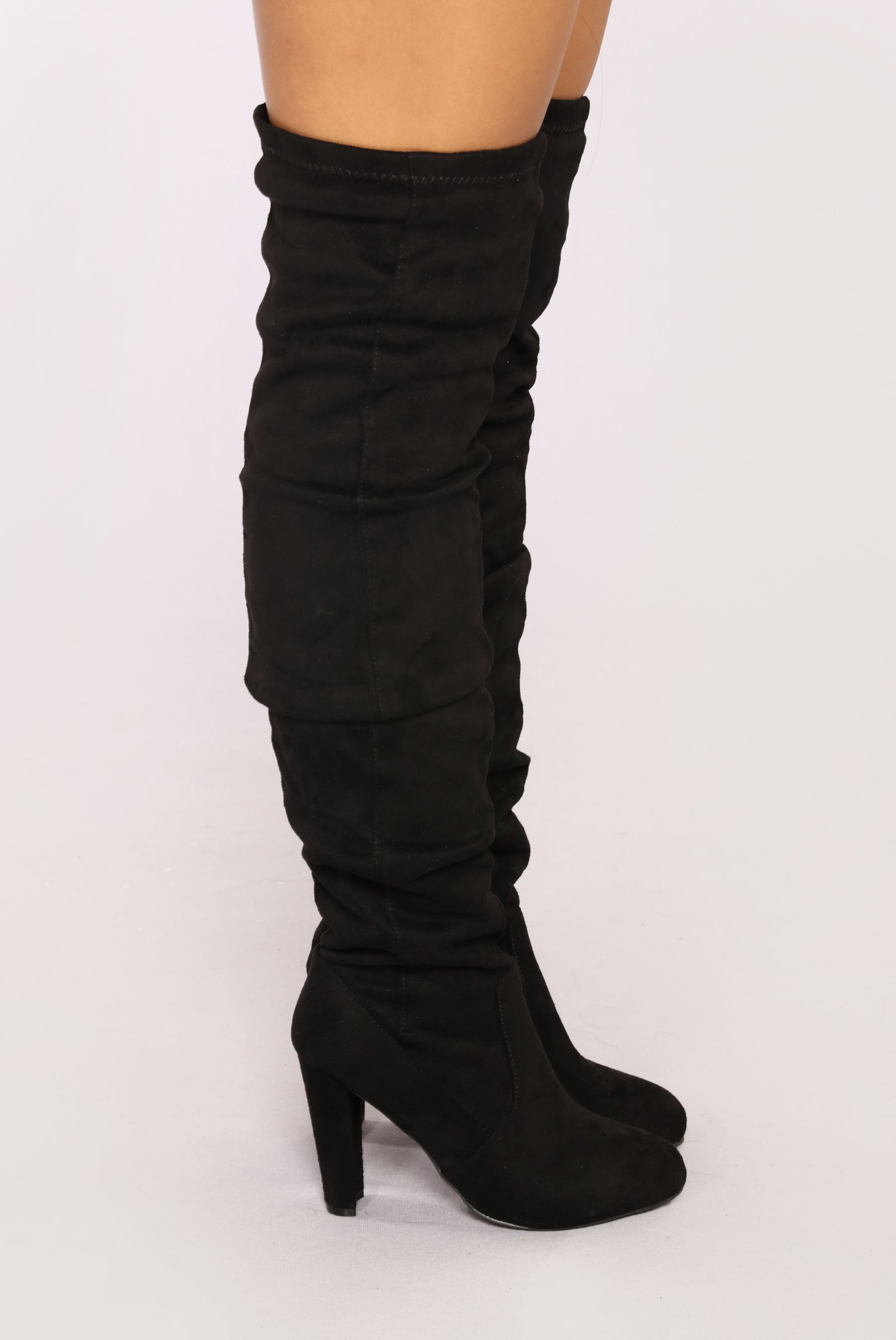 girls black knee boots