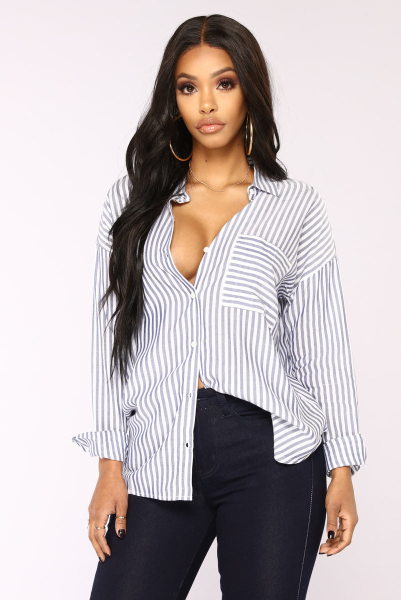 Minna Striped Shirt - Blue/White | Fashion Nova, Shirts & Blouses ...