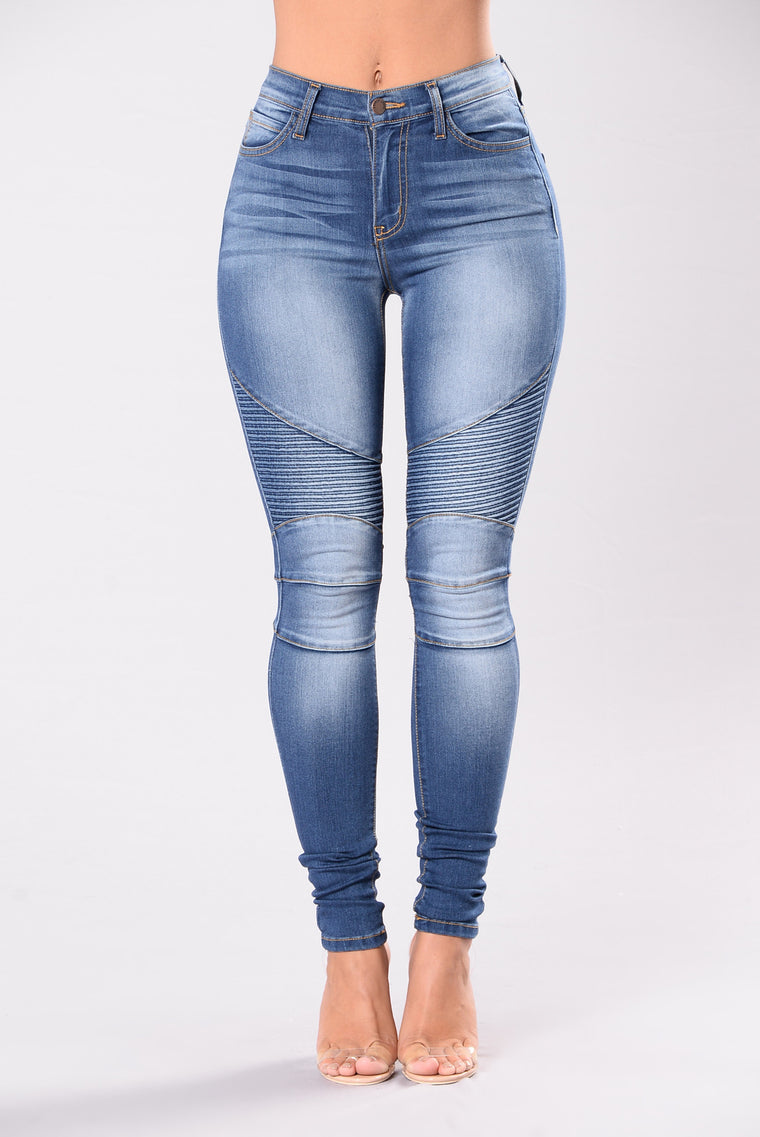 Oliver Moto Jeans - Medium Blue, Jeans 