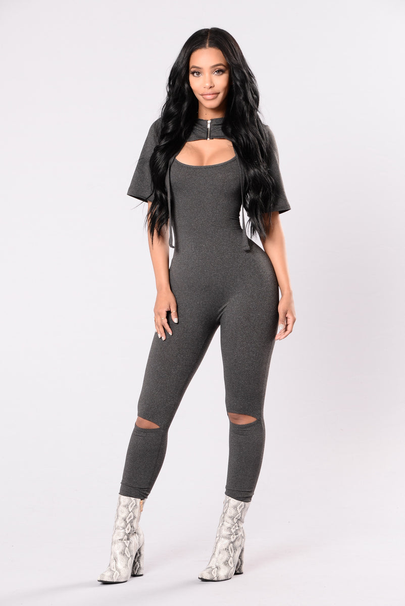 Don't Act Shy Jumpsuit - Charcoal | Fashion Nova, Jumpsuits | Fashion Nova