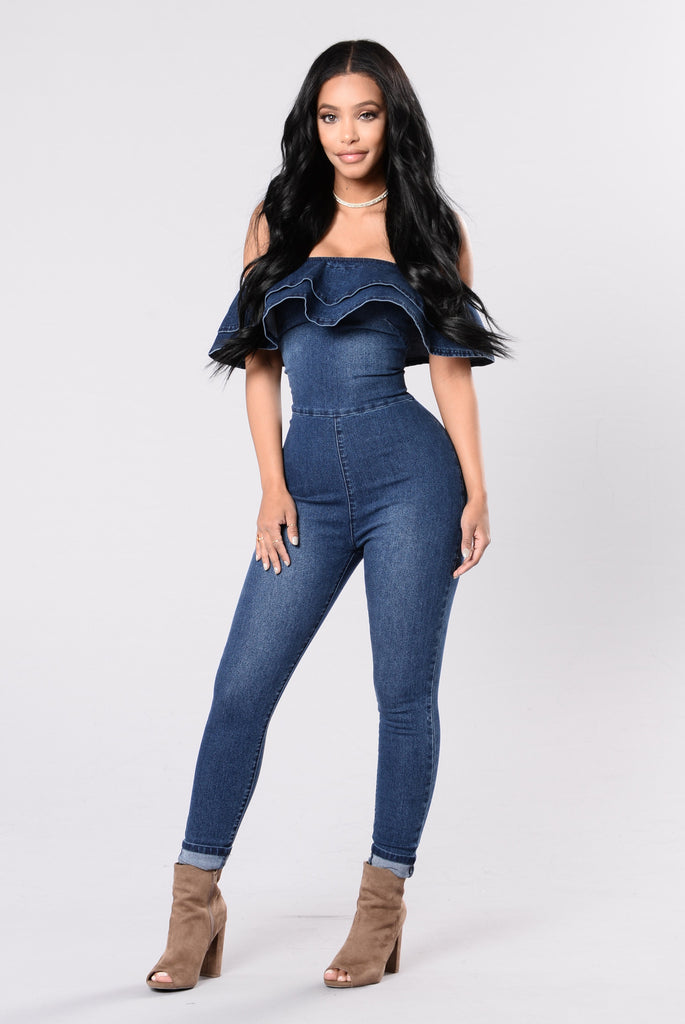 Feeling Lucky Jumpsuit - Dark Wash