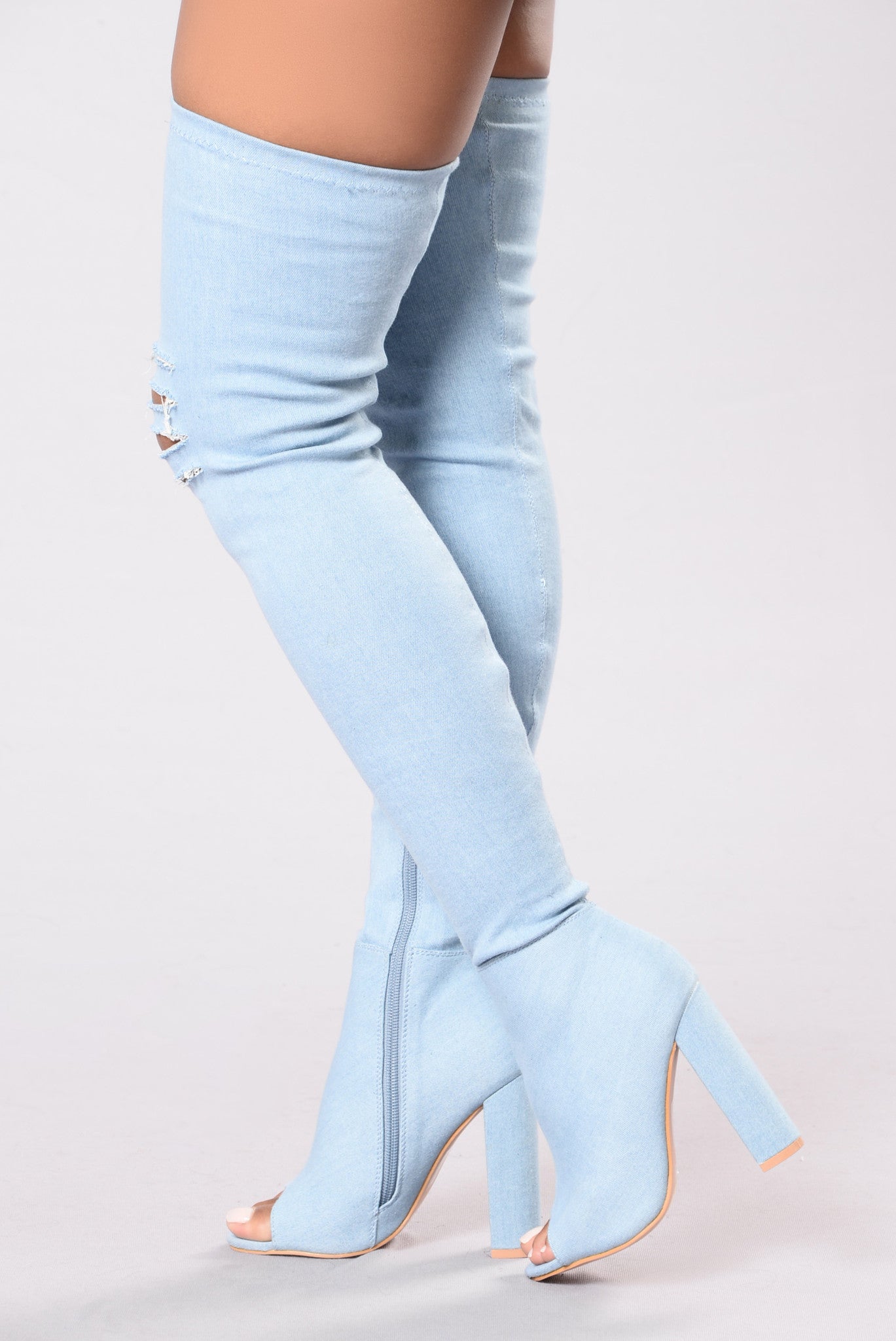 denim thigh high boots fashion nova