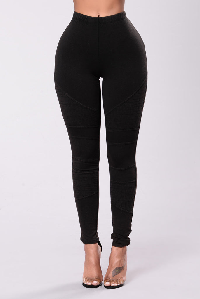 The Girl In Moto Legging - Black