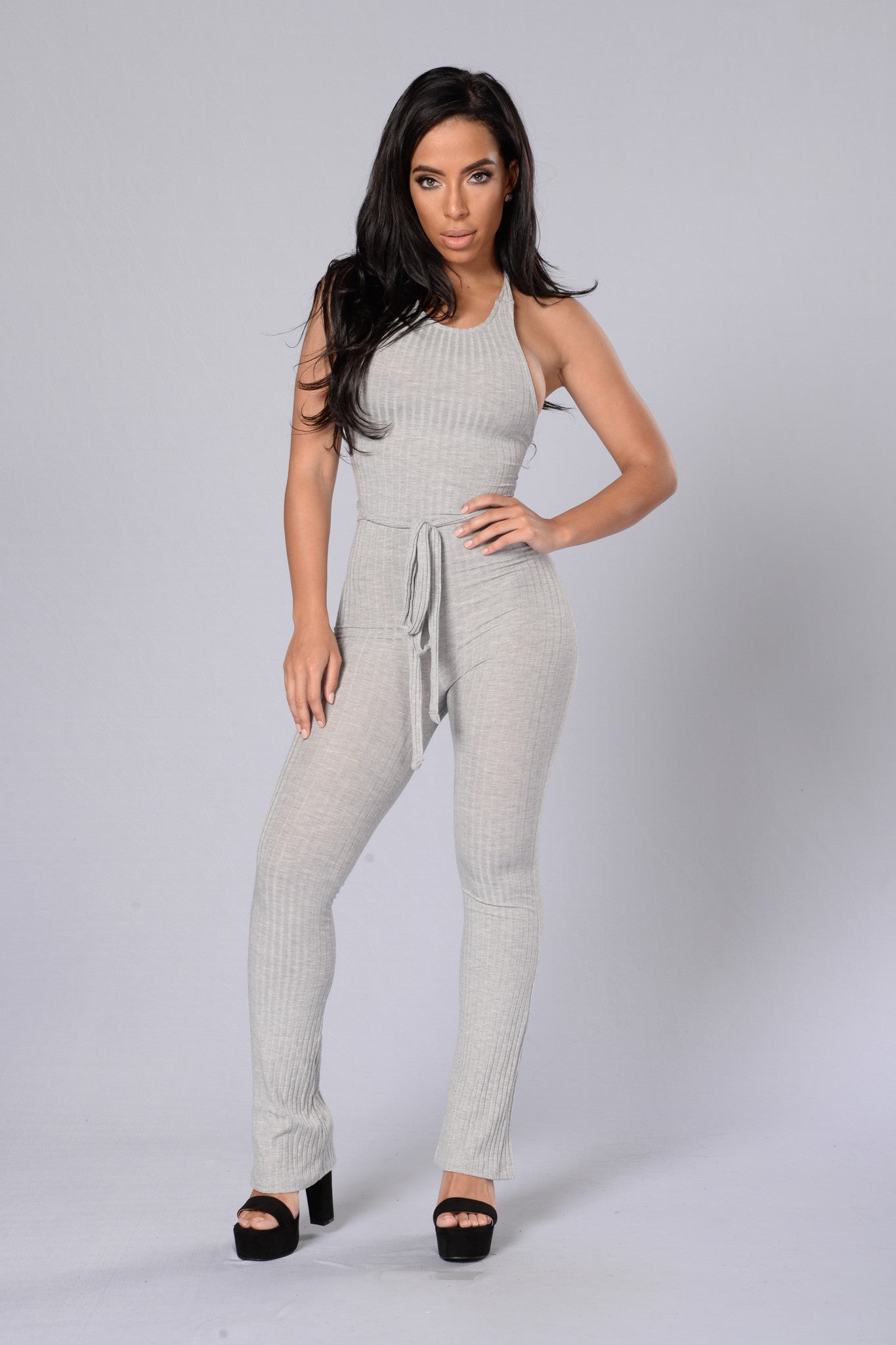 grey jumpsuit fashion nova