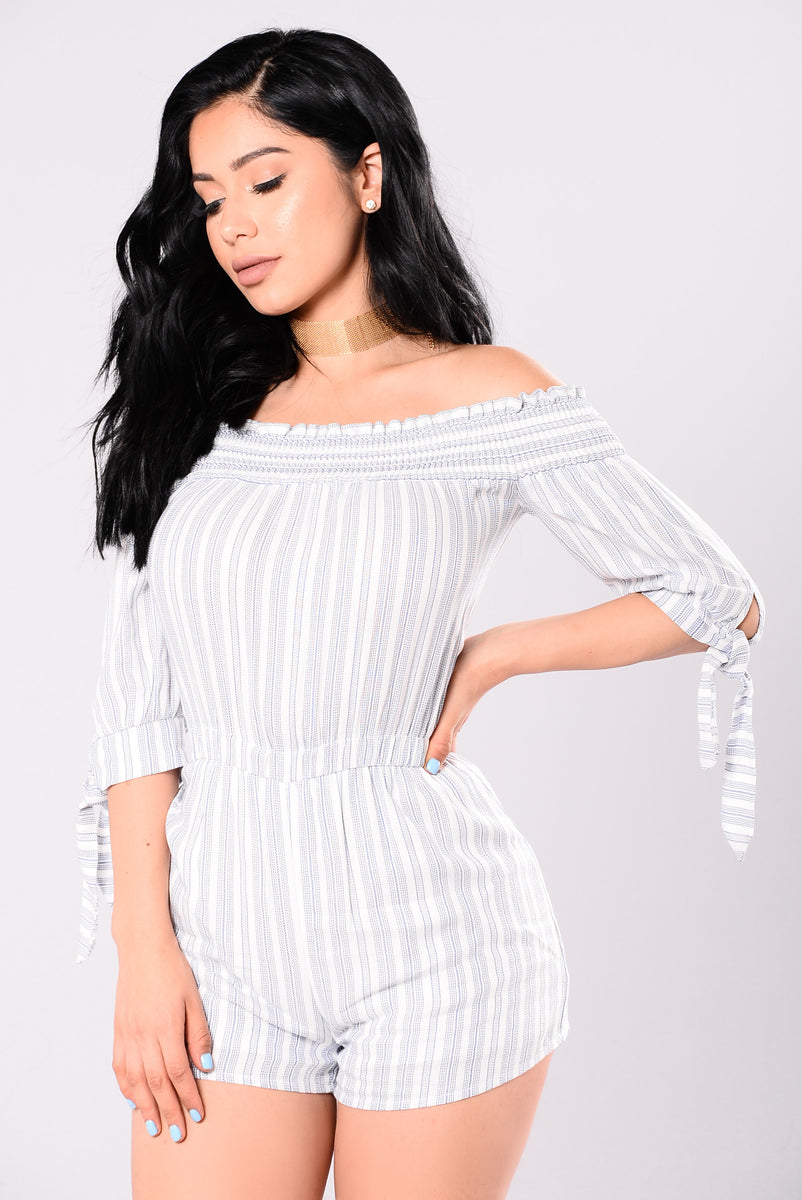 Fargo Romper - Blue Stripe | Fashion Nova, Rompers | Fashion Nova