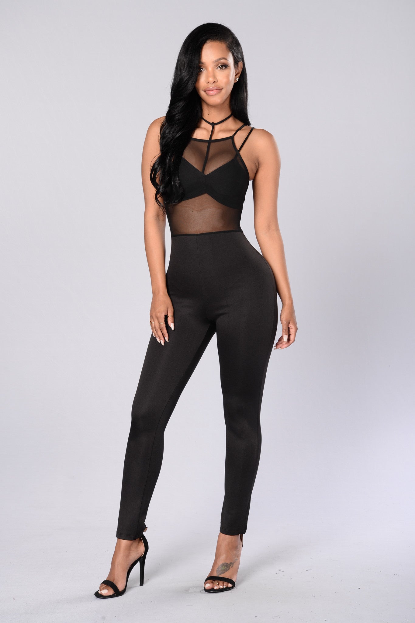 black see thru jumpsuit