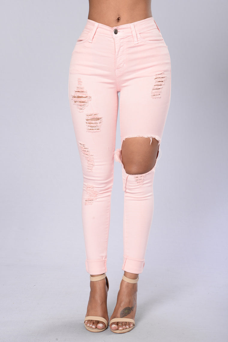 light pink jeans