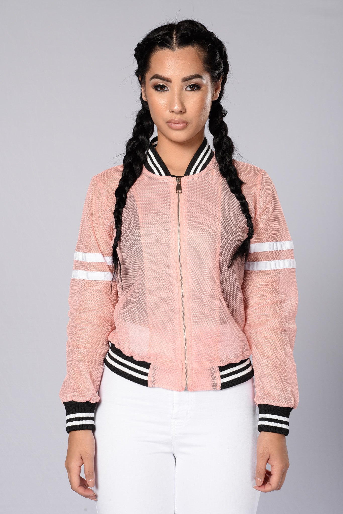 Dream Team Bomber Jacket - Pink/White