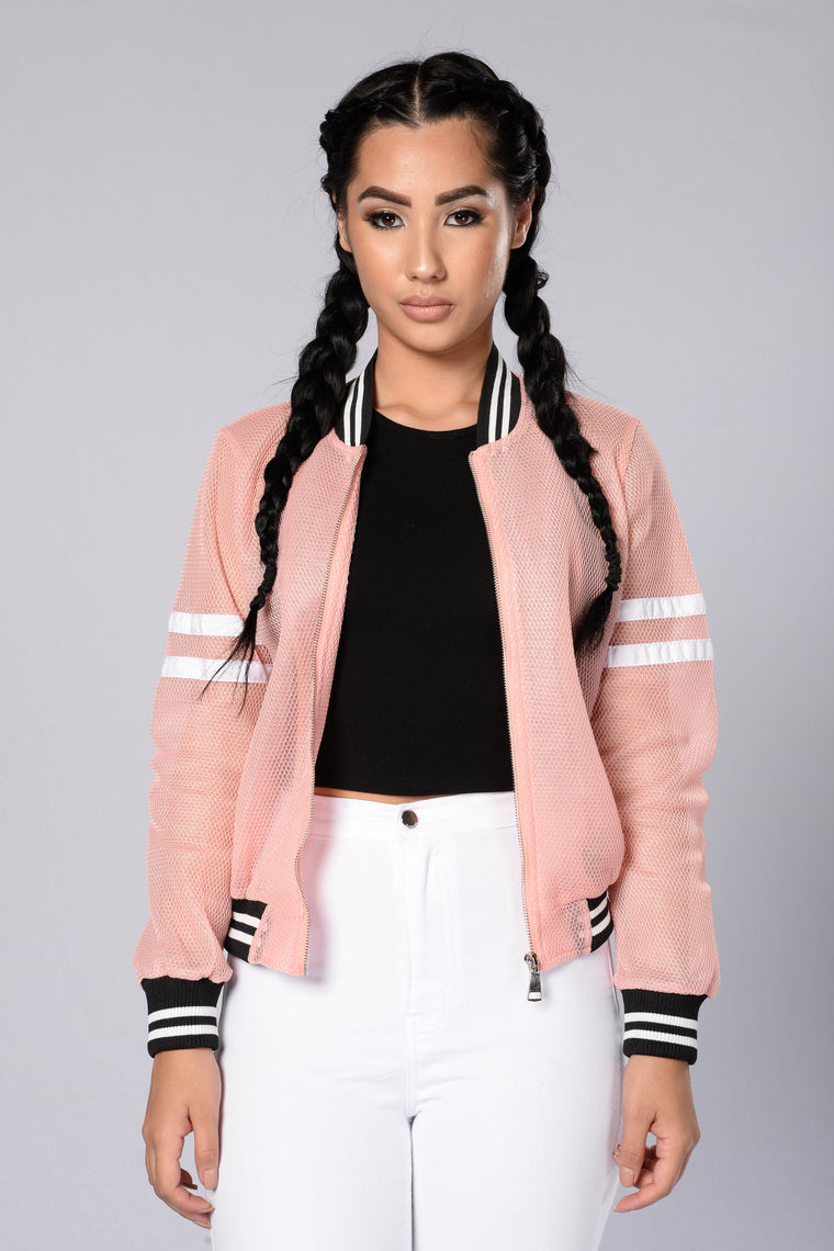 Dream Team Bomber Jacket - Pink/White