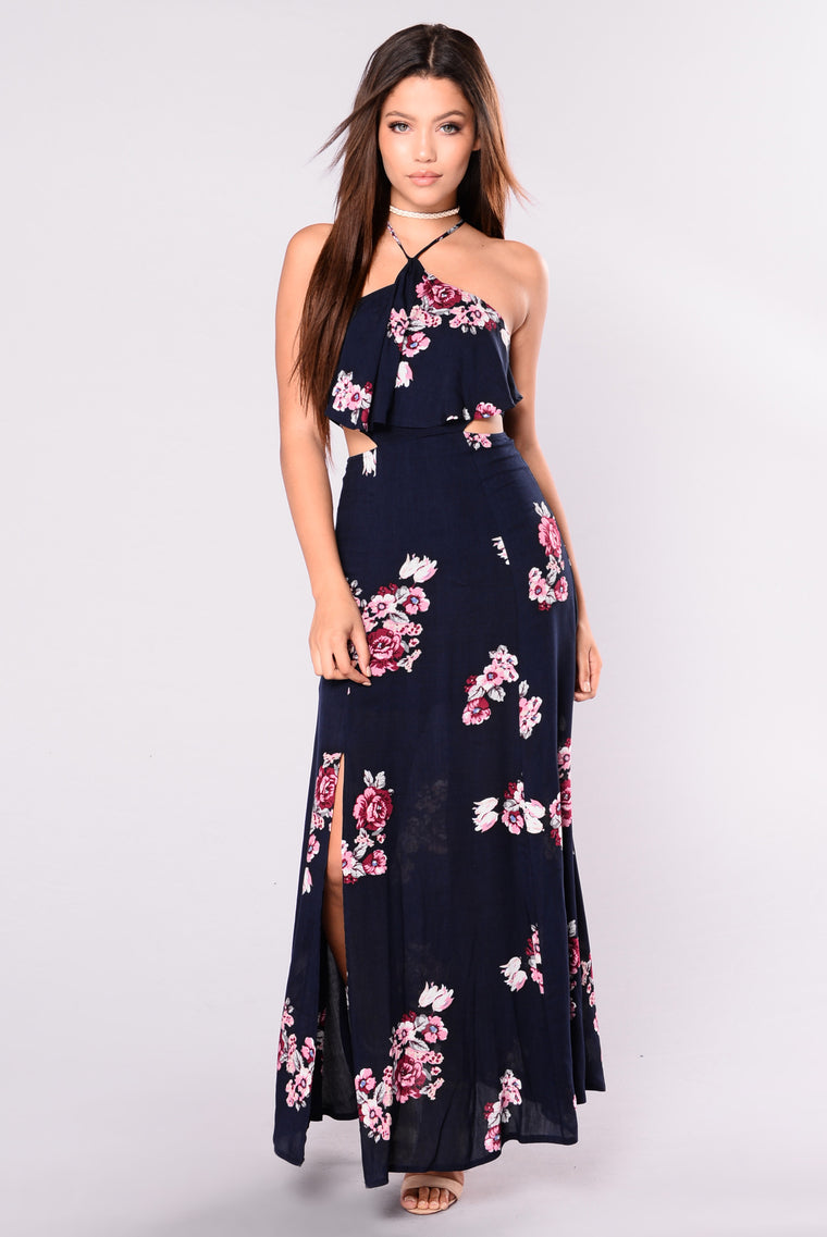 Open to It Dress - Navy/Floral