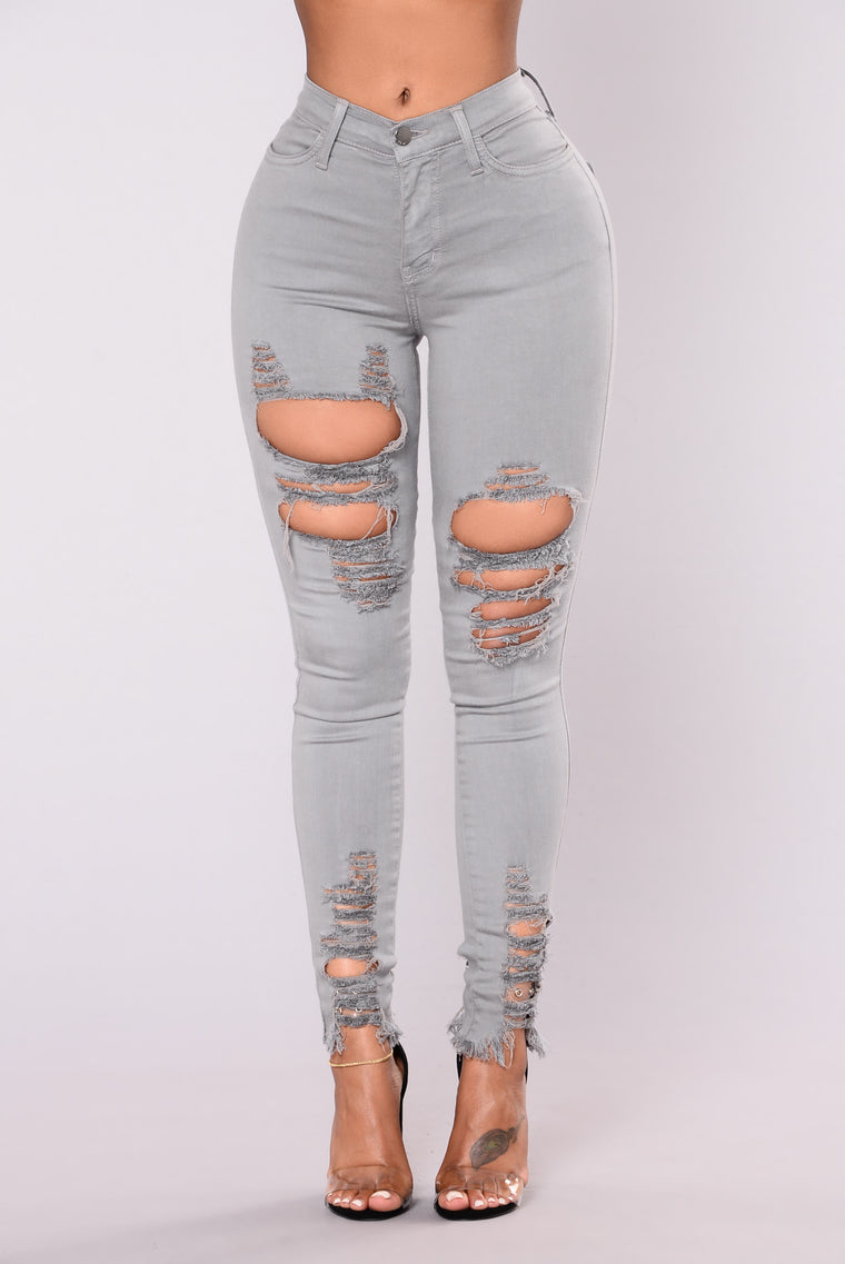 grey denim pants