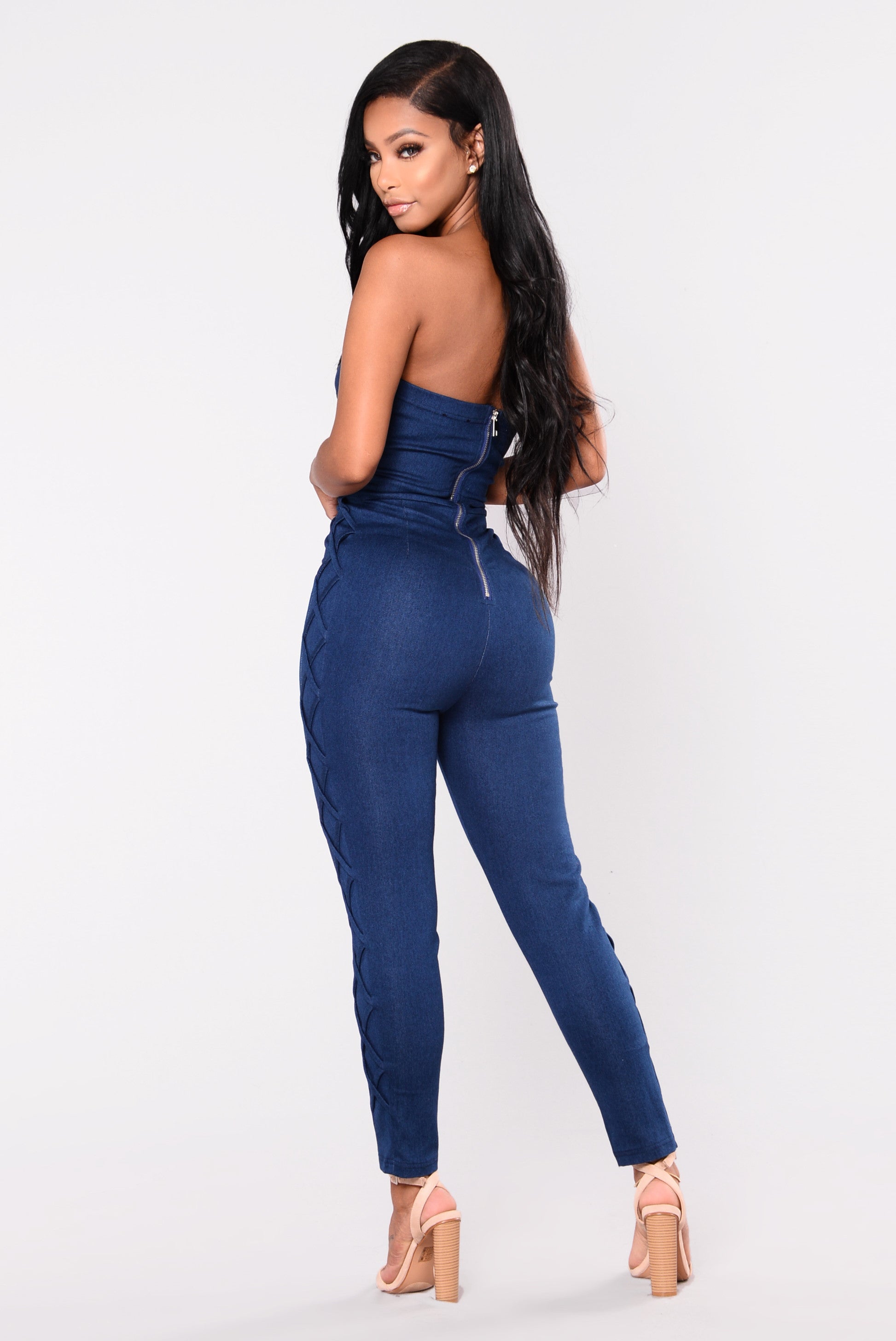 denim jumpsuit fashion nova