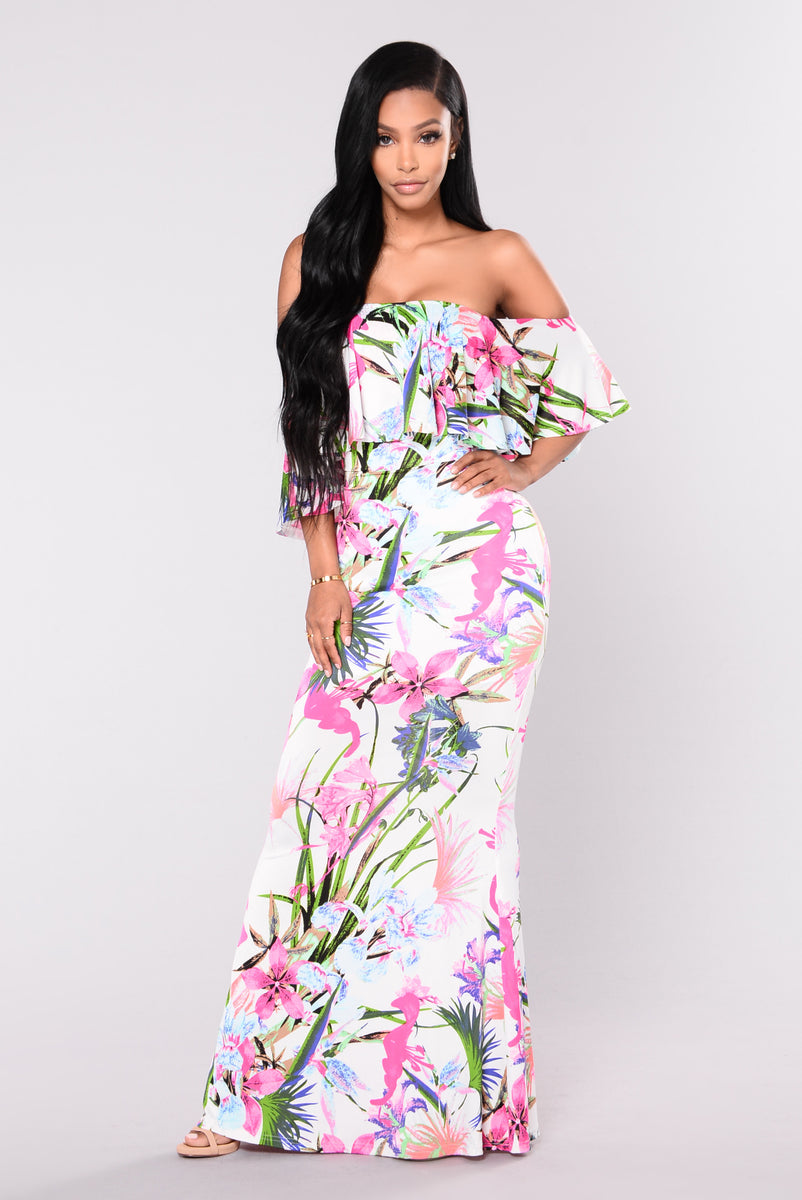 Luau Party Floral Dress - Ivory Multi | Fashion Nova, Dresses | Fashion ...