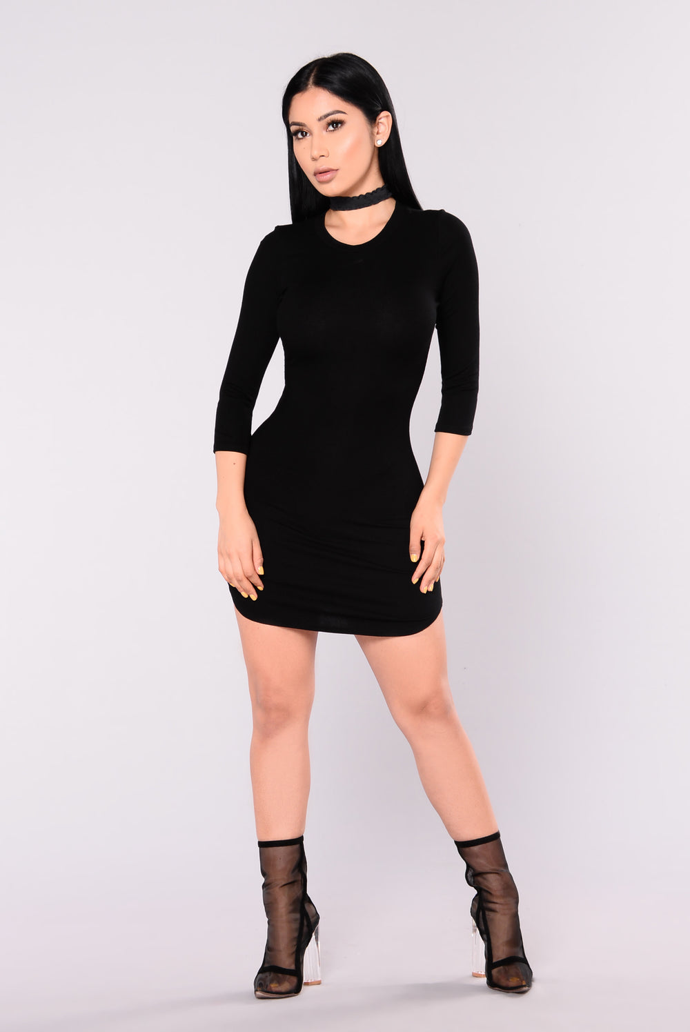 Fashion nova black bodycon dress bardot
