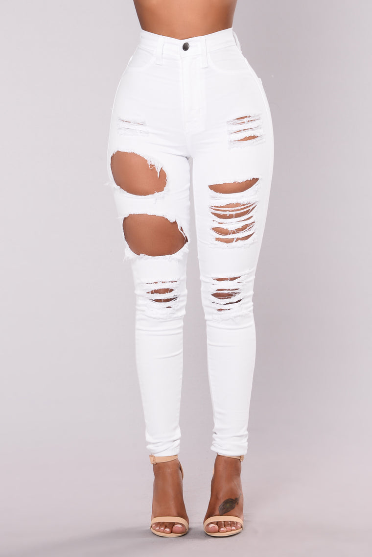 fashion nova white ripped jeans