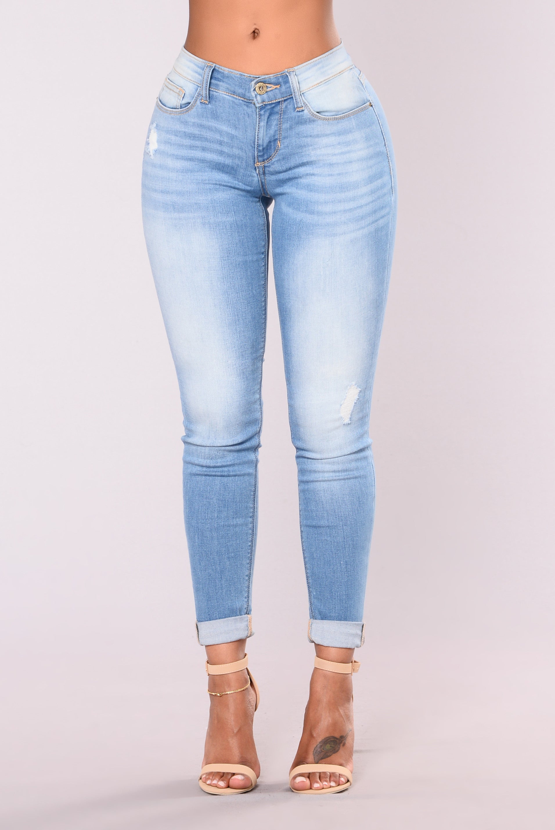 Genesee Low Rise Skinny Jeans Light Blue