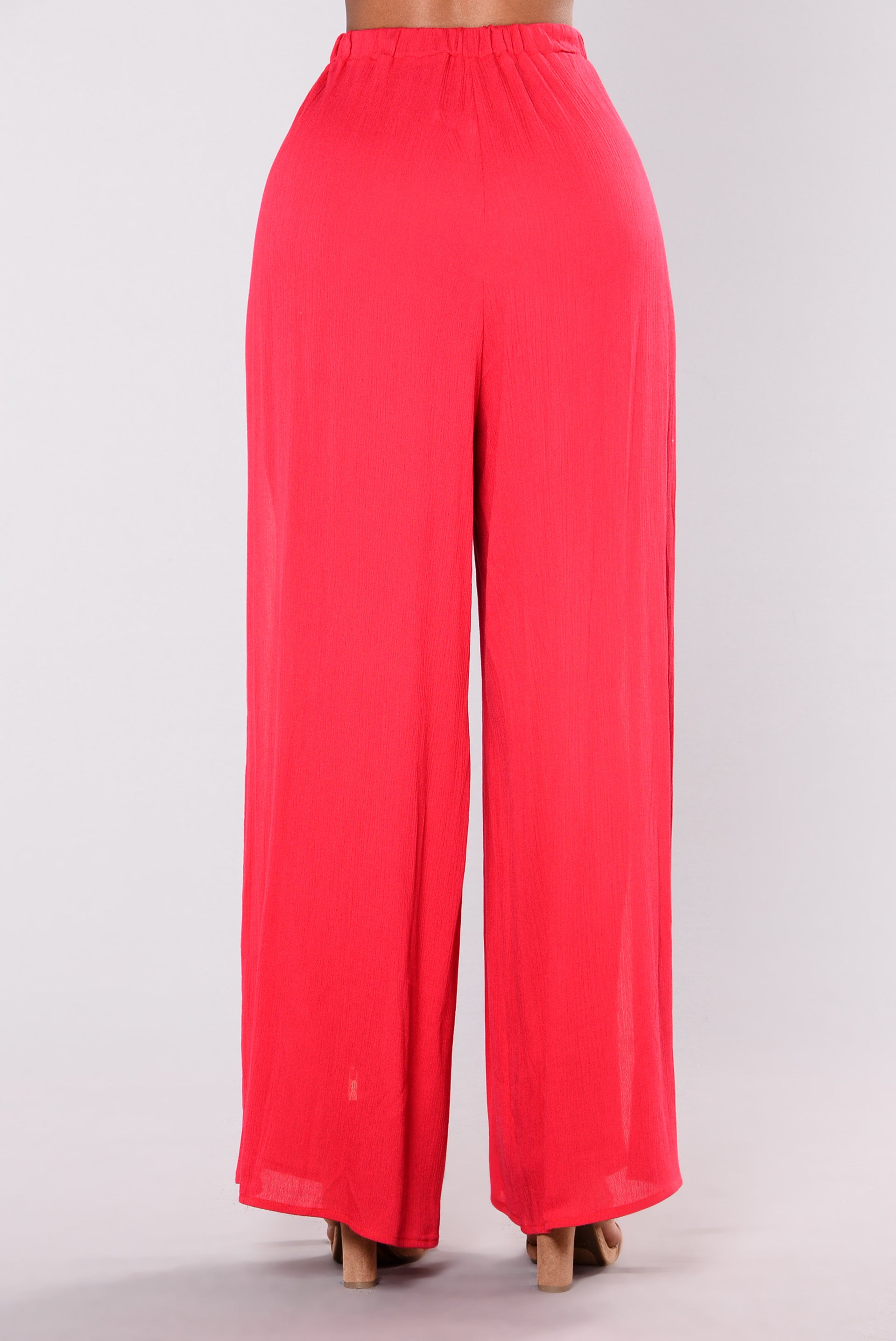 Hally Wide Leg Pants - Red