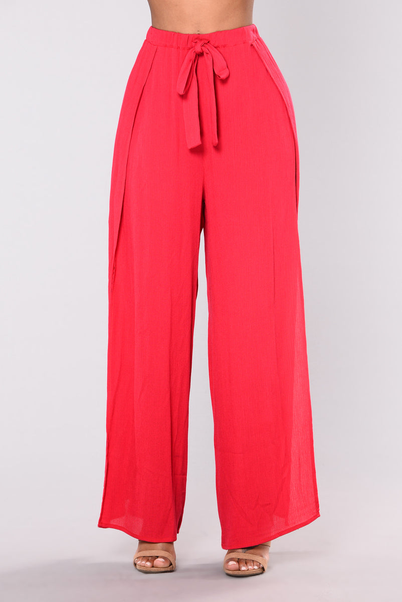Hally Wide Leg Pants - Red | Fashion Nova, Pants | Fashion Nova