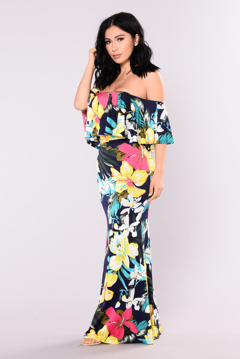 Tropical Lover Dress - Navy