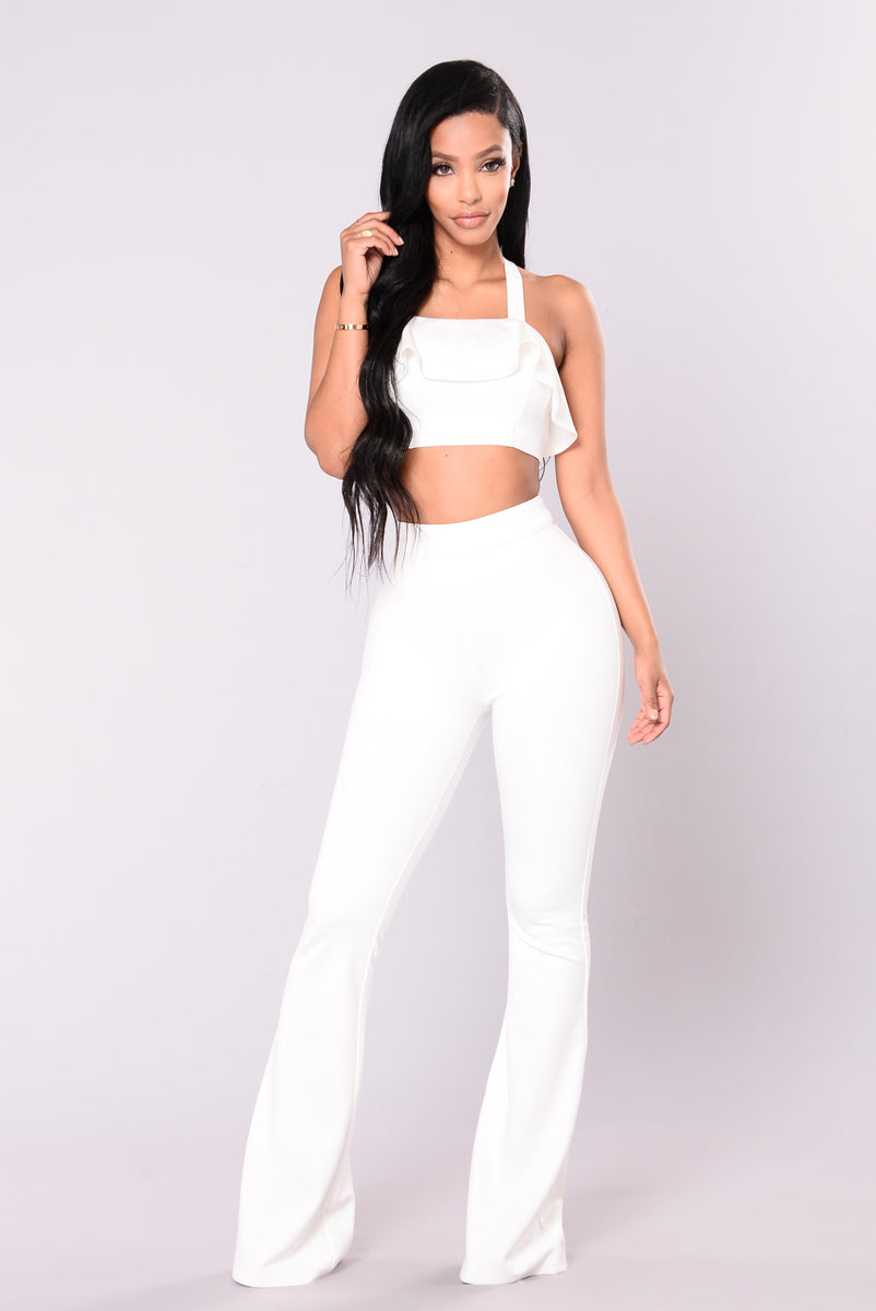 Popping Champagne Ruffle Set - White | Fashion Nova, Matching Sets ...