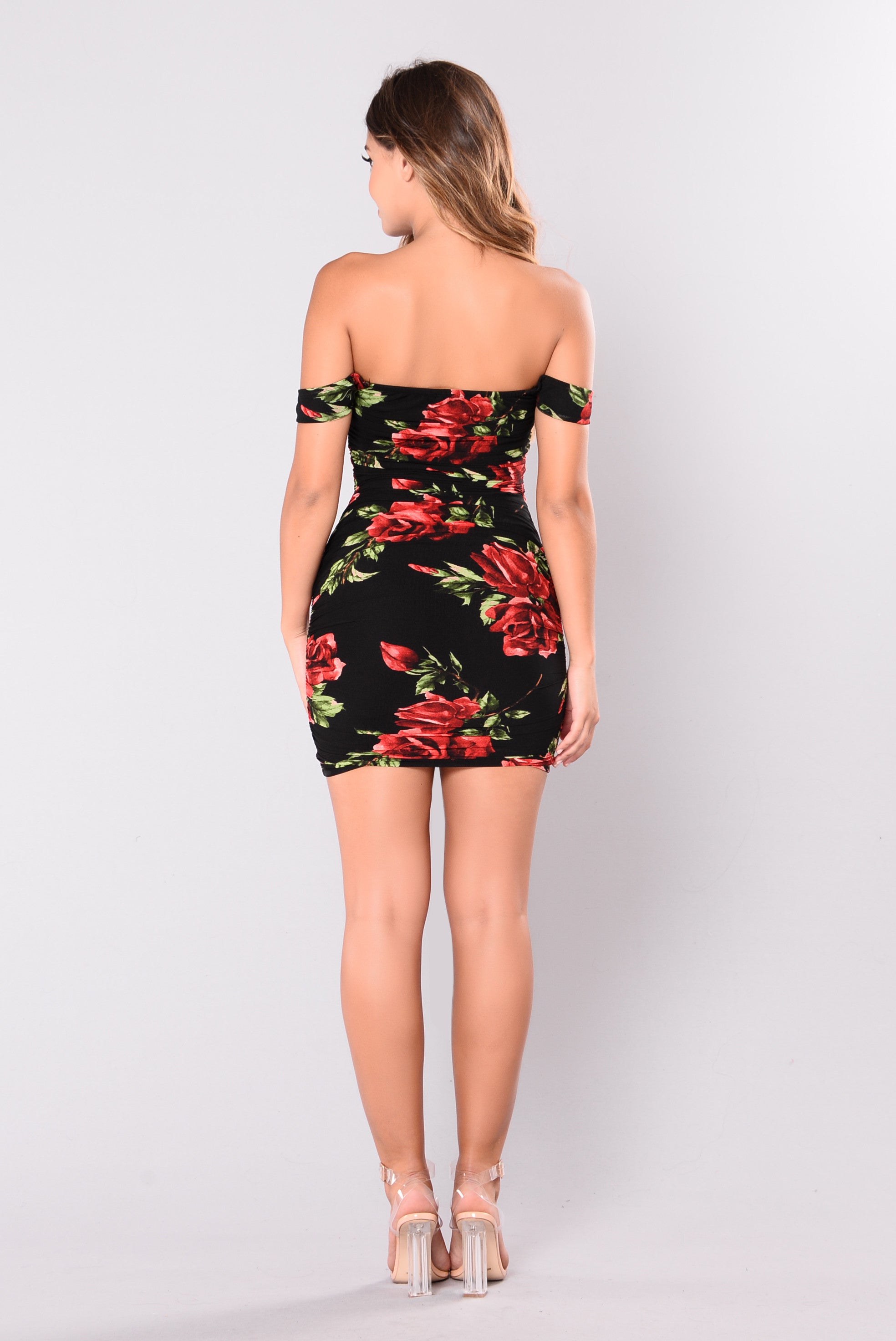 Cascabel Rose Mini Dress - Black
