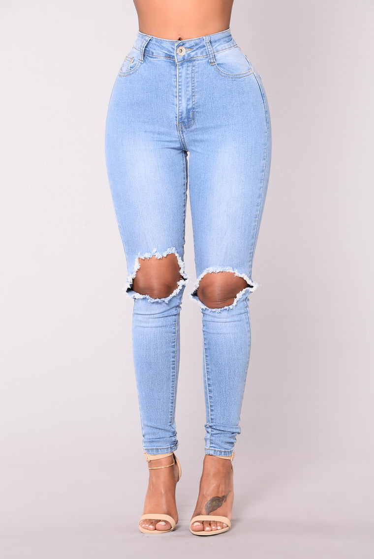 sky blue high waisted jeans