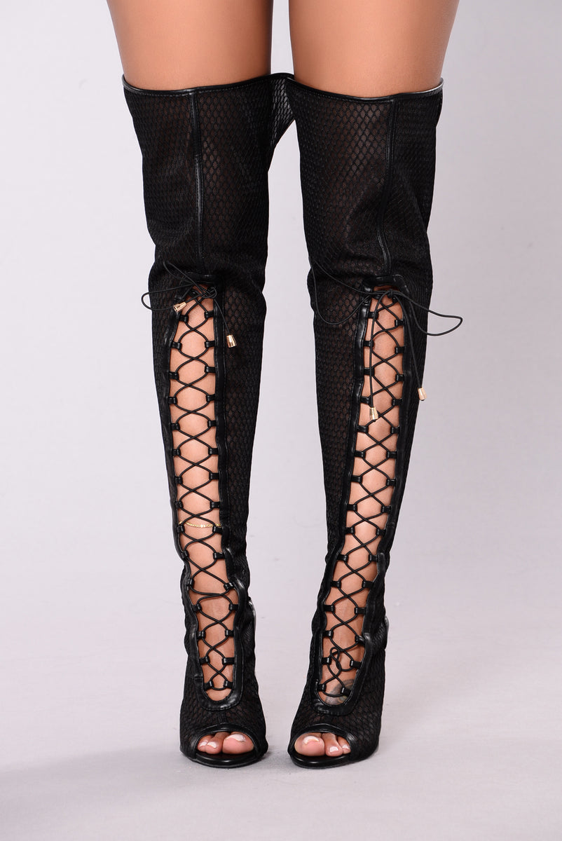 Azure Lace Up Heel Boot - Black | Fashion Nova, Shoes | Fashion Nova