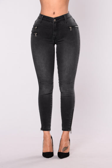 Donatella Zipper Jeans - Dark Grey – Fashion Nova