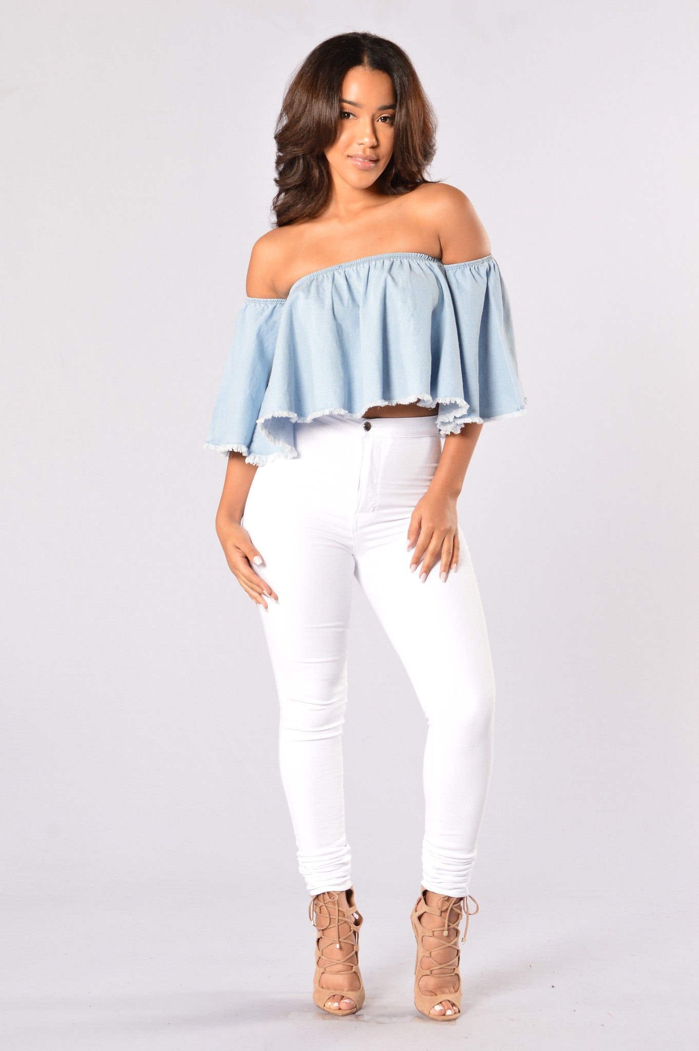 Baby One More Time Top - Light Denim