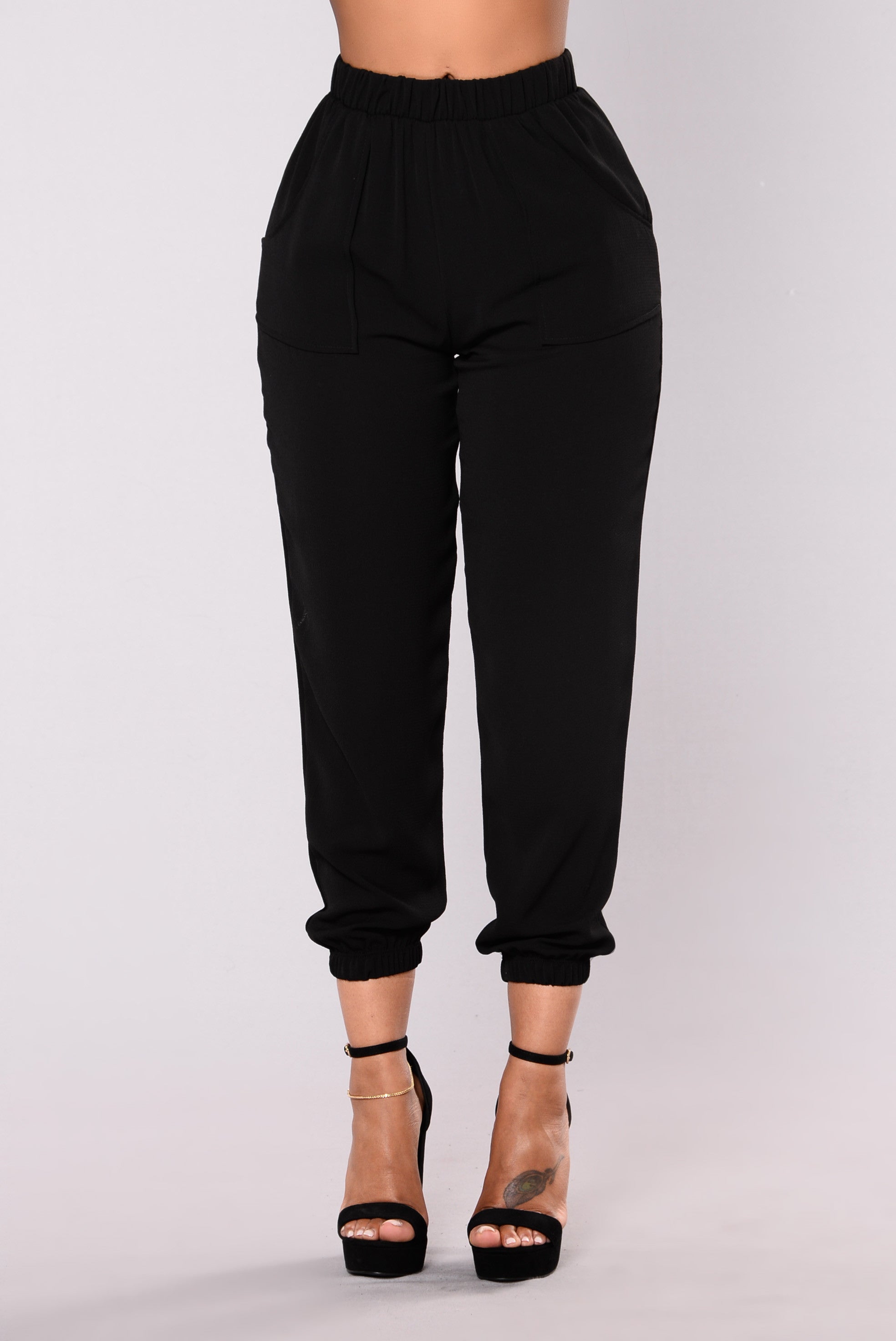 black fashion joggers