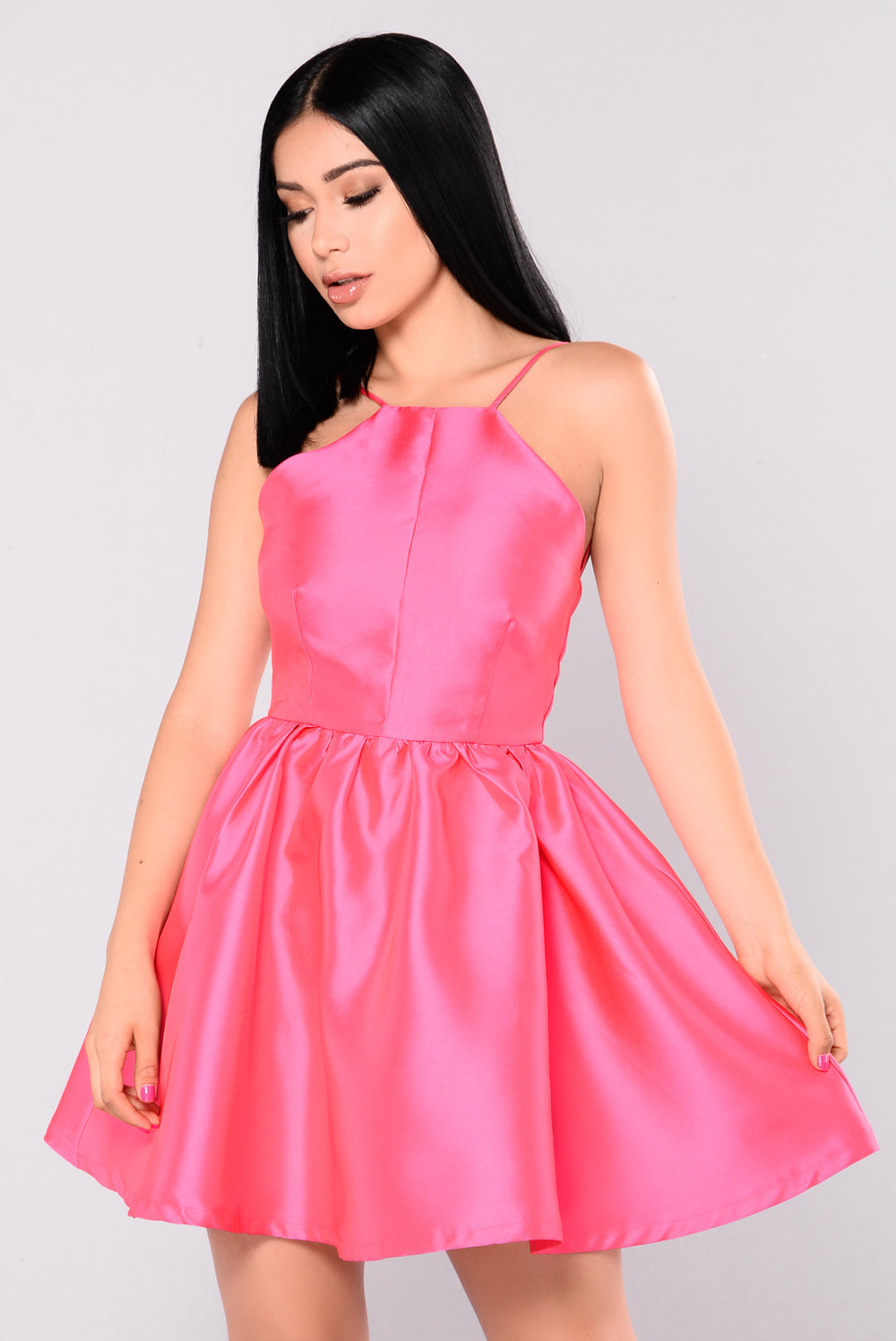 Buttercup Satin Dress Pink