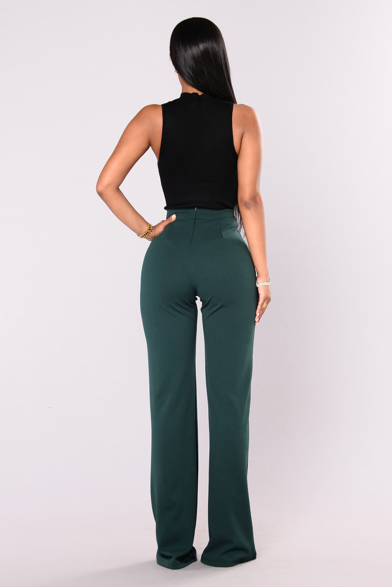 Victoria High Waisted Dress Pants Hunter Green Pants Fashion Nova 3465