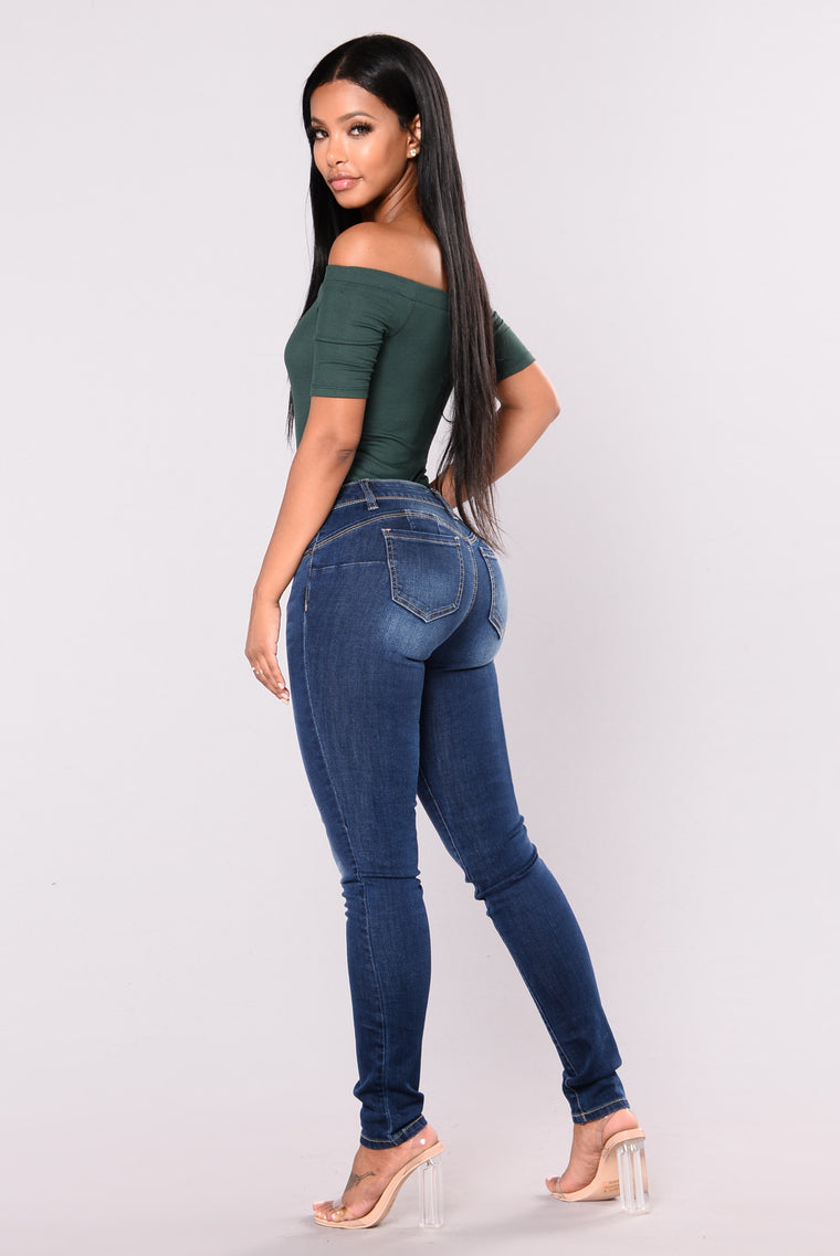 Make It Bounce Booty Shaping Jeans - Medium Blue