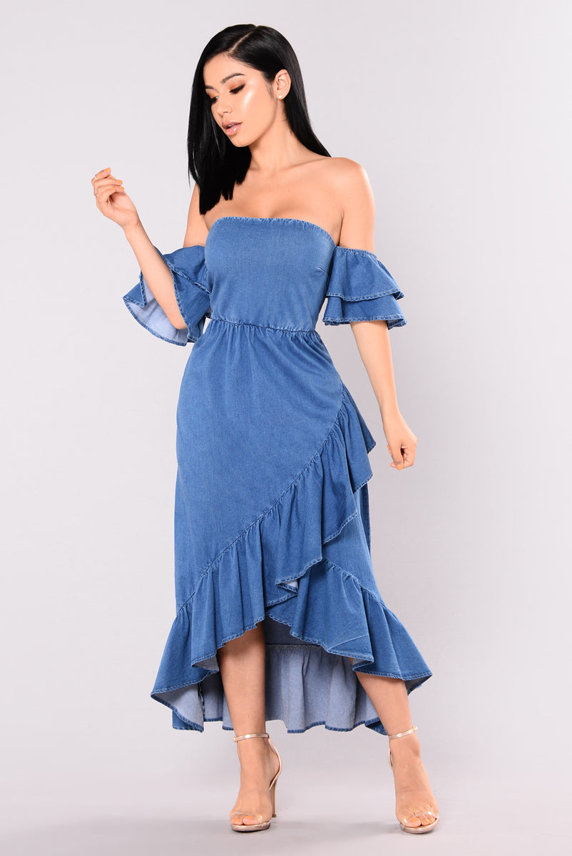 miss shop denim dress