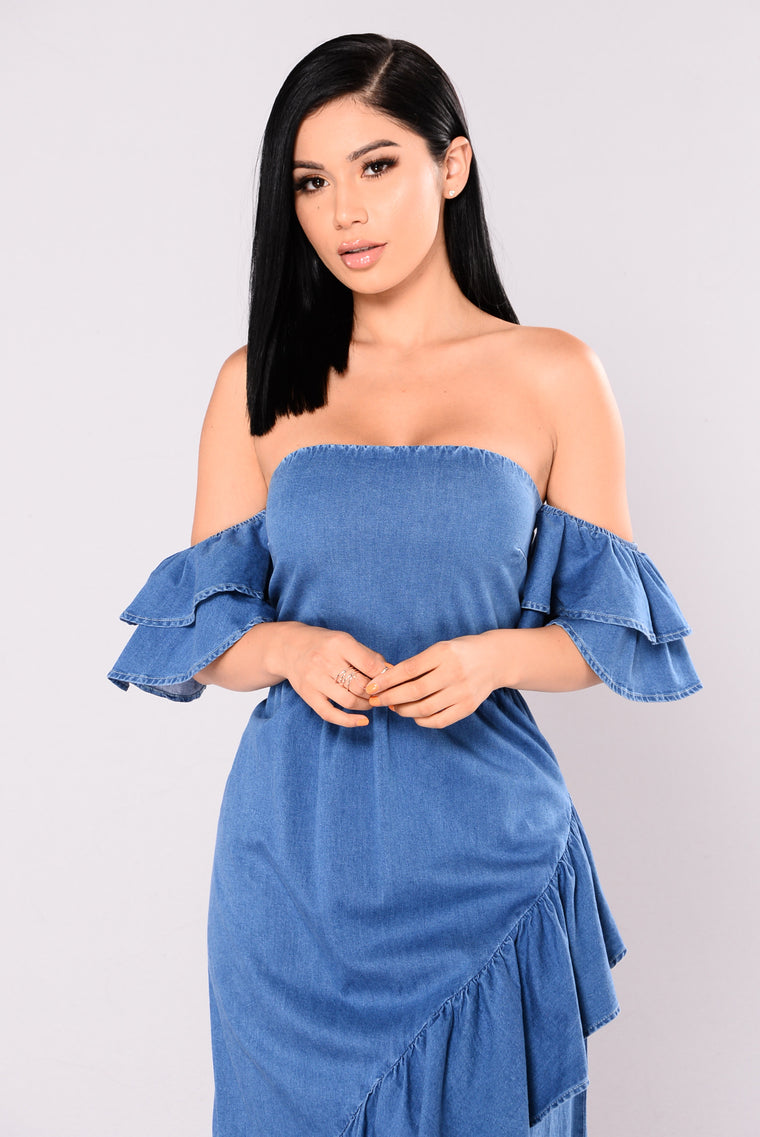 miss shop denim dress