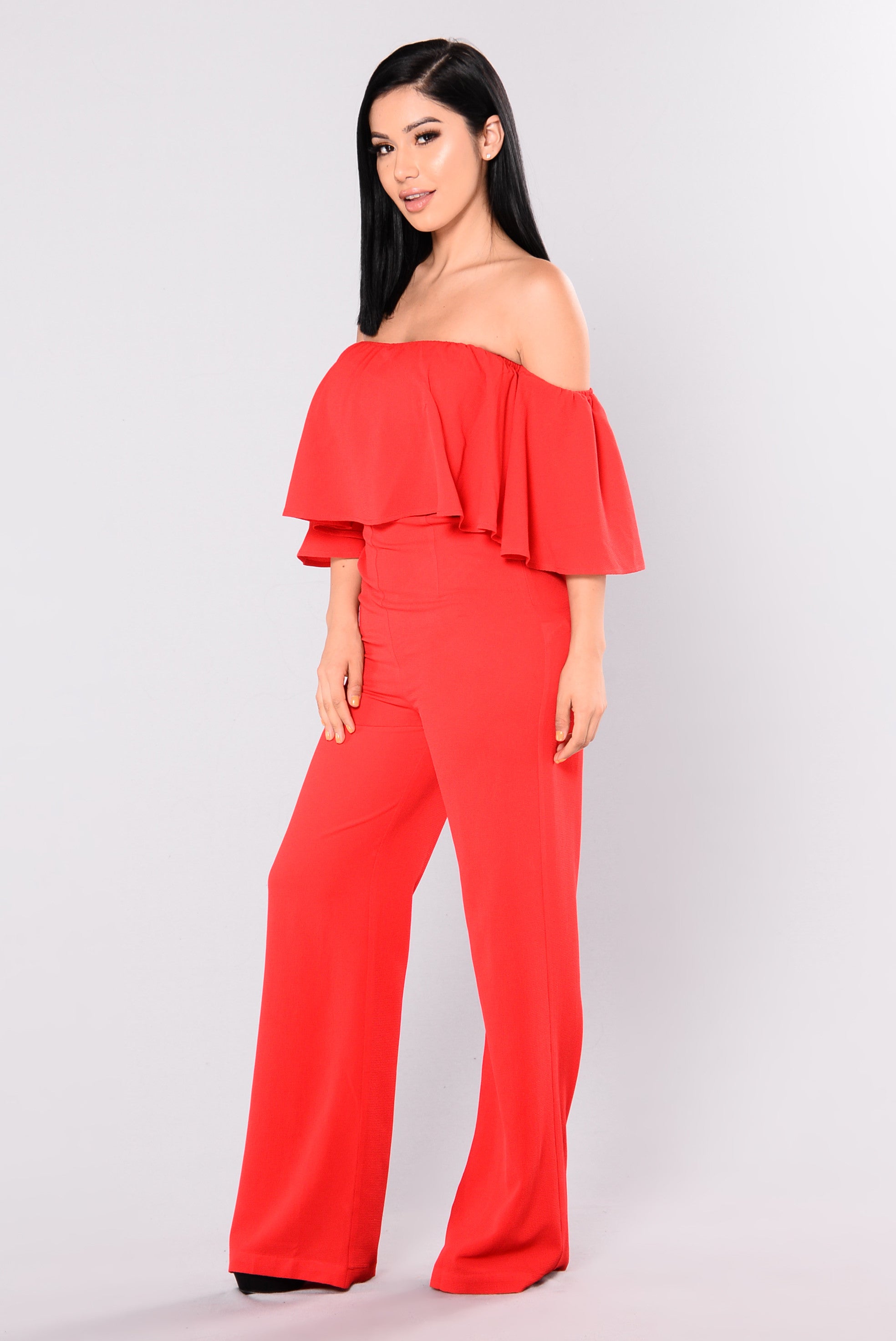 Lee Flounce Jumpsuit - Red