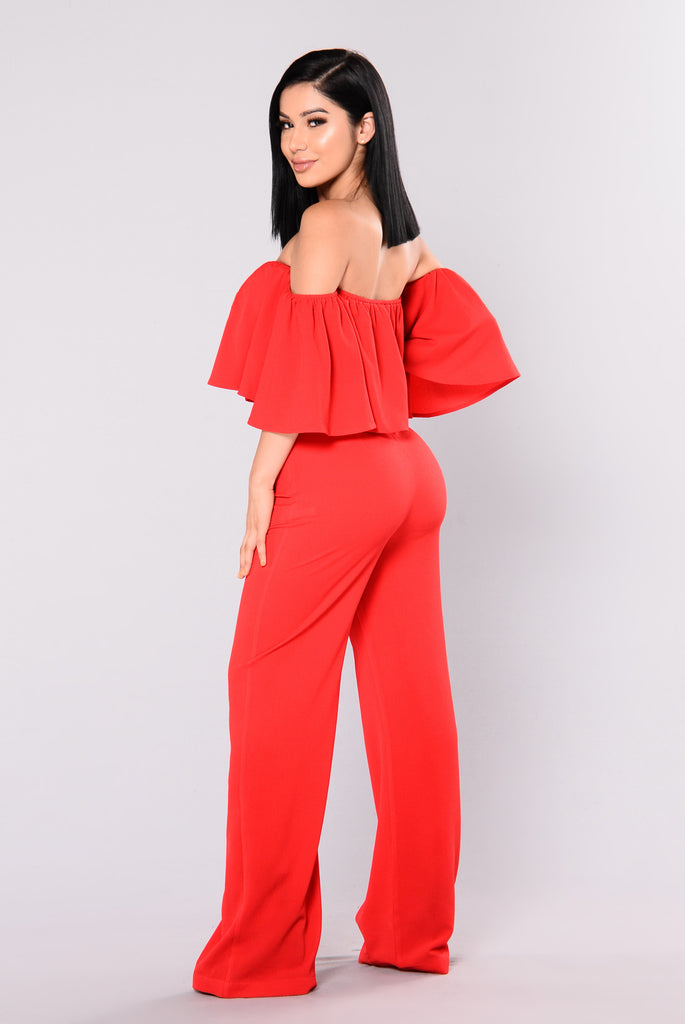 Lee Flounce Jumpsuit - Red