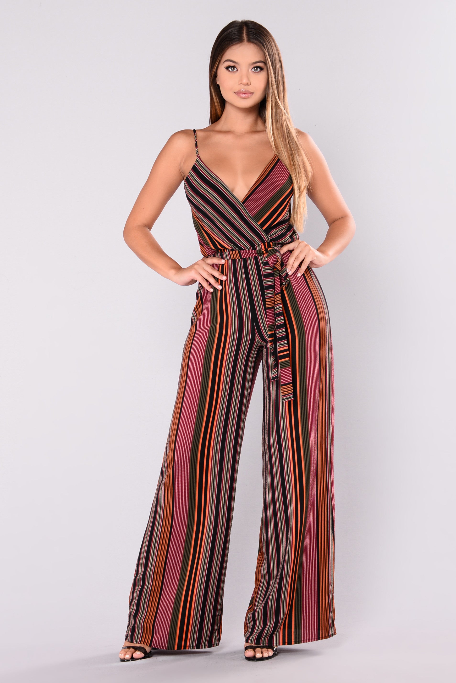 multi striped jumpsuit