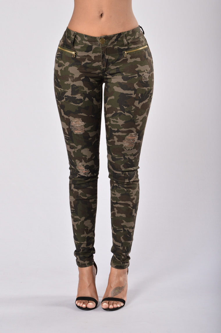 camouflage skinny jeans