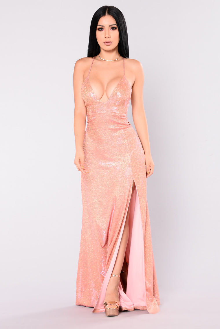 fashion nova pink sparkly dress
