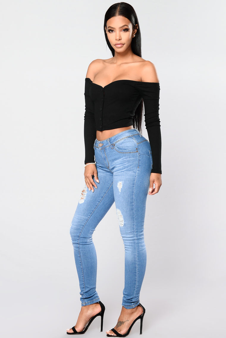 Talk That Talk Off Shoulder Top - Black, Knit Tops | Fashion Nova